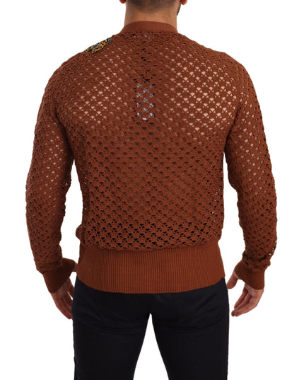 Dolce & Gabbana Brown Leopard Butterfly Cardigan Sweater