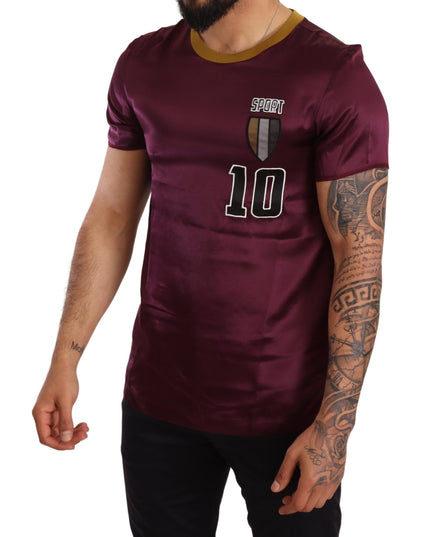 Dolce & Gabbana Purple Sport 10 Embroidery Crewneck T-shirt