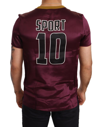 Dolce & Gabbana Purple Sport 10 Embroidery Crewneck T-shirt
