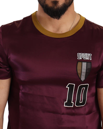 Dolce & Gabbana Purple Sport 10 Embroidery Crewneck T-shirt