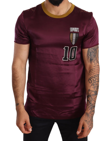 Dolce & Gabbana Purple Sport 10 Embroidery Crewneck T-shirt