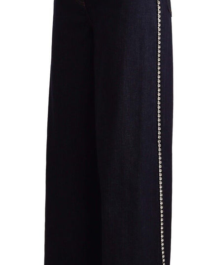 Dolce & Gabbana Dark Blue Crystal Embellished Flare Jeans