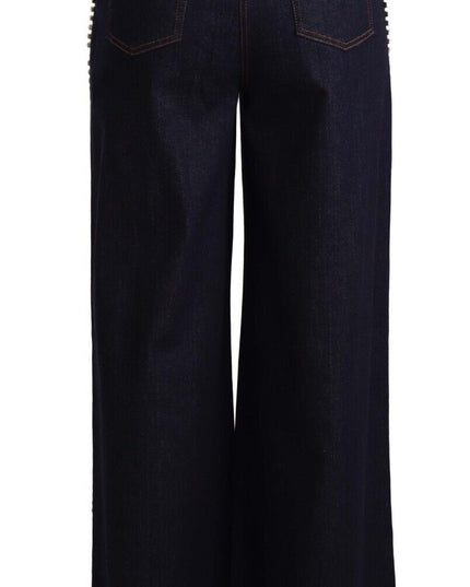 Dolce & Gabbana Dark Blue Crystal Embellished Flare Jeans