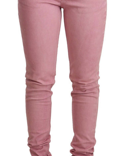 Acht Pink Cotton Slim Fit Women Denim Skinny Pants