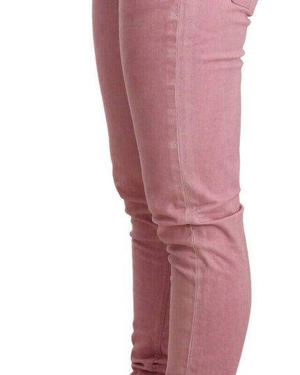 Acht Pink Cotton Slim Fit Women Denim Skinny Pants