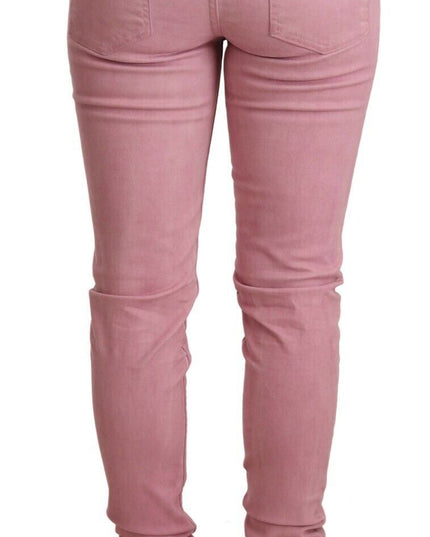 Acht Pink Cotton Slim Fit Women Denim Skinny Pants
