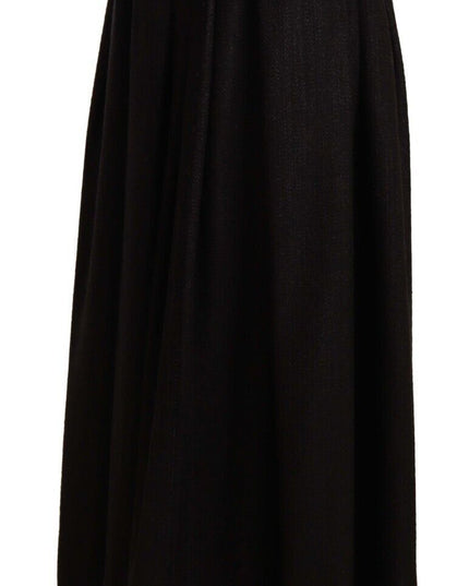 Dolce & Gabbana Black Wool High Waist Maxi PIECE Skirt