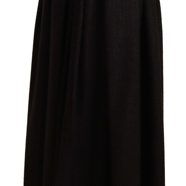 Dolce & Gabbana Black Wool High Waist Maxi PIECE Skirt
