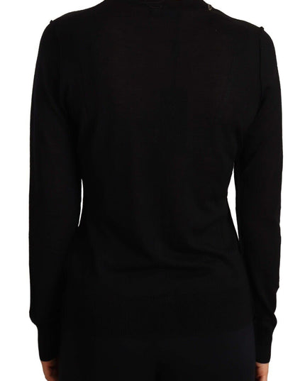 Dolce & Gabbana Black Crewneck Pullover STAFF Sweater Wool