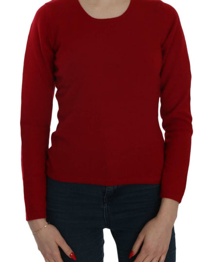 MILA SCHÖN Red Round Neck Pullover Cashmere Sweater