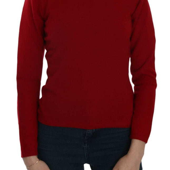 MILA SCHÖN Red Round Neck Pullover Cashmere Sweater