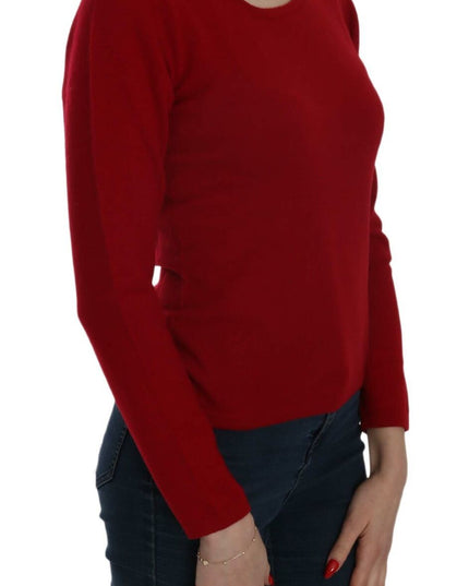MILA SCHÖN Red Round Neck Pullover Cashmere Sweater
