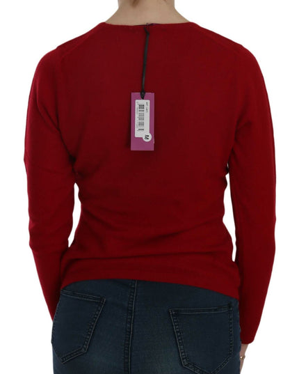 MILA SCHÖN Red Round Neck Pullover Cashmere Sweater