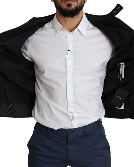 Dolce & Gabbana Black Nylon Full Zip Men Bomber Coat Jacket