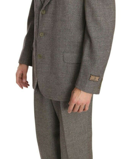 Fendi Brown Wool Regular Single  Breasted Suit