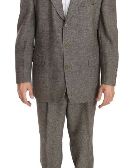 Fendi Brown Wool Regular Single  Breasted Suit