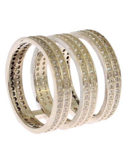 Nialaya Authentic Womens Clear CZ 925 Sterling Silver Ring