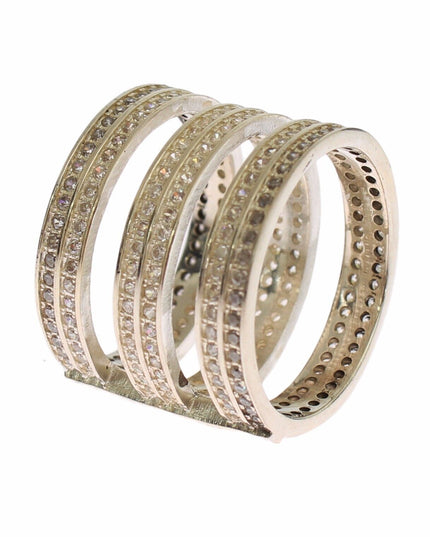 Nialaya Authentic Womens Clear CZ 925 Sterling Silver Ring