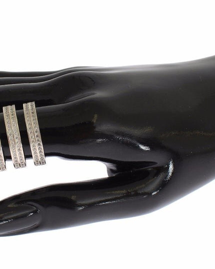 Nialaya Authentic Womens Clear CZ 925 Sterling Silver Ring