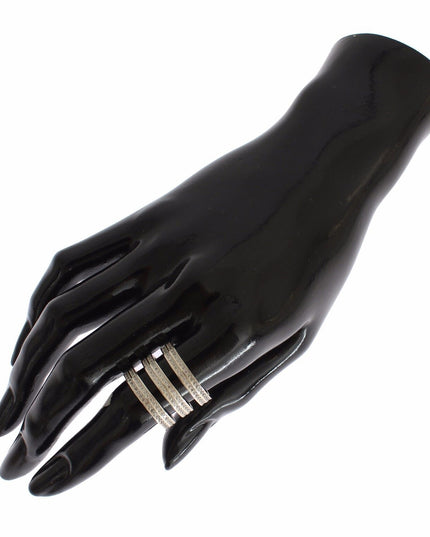 Nialaya Authentic Womens Clear CZ 925 Sterling Silver Ring