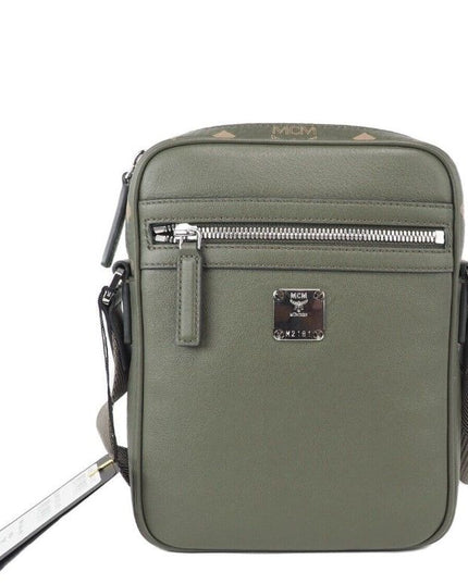 MCM Klassik Mini Sea Turtle Visetos Mixed Leather Multifunction Crossbody Bag Green