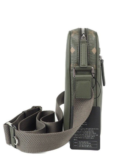 MCM Klassik Mini Sea Turtle Visetos Mixed Leather Multifunction Crossbody Bag Green