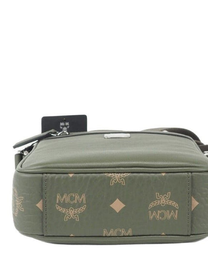 MCM Klassik Mini Sea Turtle Visetos Mixed Leather Multifunction Crossbody Bag Green