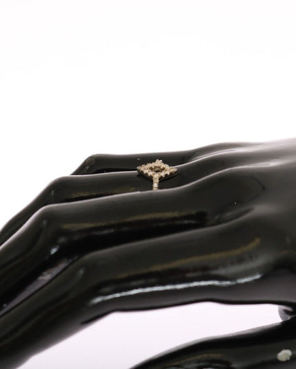 Nialaya Silver Rhombus Womens Clear CZ 925 Silver Ring