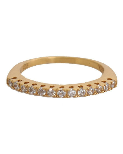 Nialaya Gold Authentic Womens Clear CZ Gold 925 Silver Ring