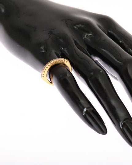 Nialaya Gold Authentic Womens Clear CZ Gold 925 Silver Ring