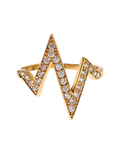 Nialaya Gold 925 Silver Womens Clear CZ 18K Ring