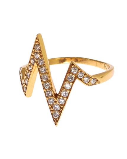 Nialaya Gold 925 Silver Womens Clear CZ 18K Ring