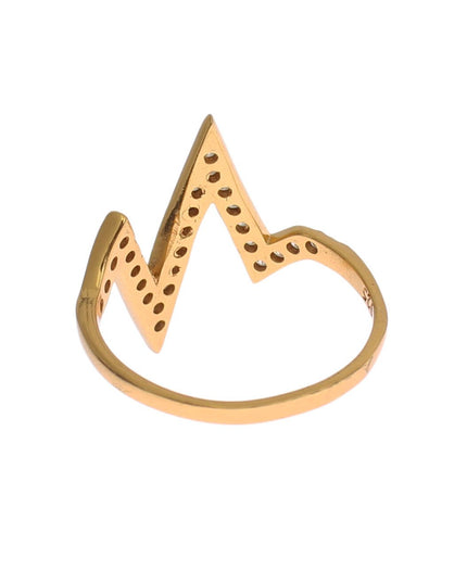 Nialaya Gold 925 Silver Womens Clear CZ 18K Ring