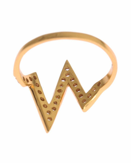 Nialaya Gold 925 Silver Womens Clear CZ 18K Ring