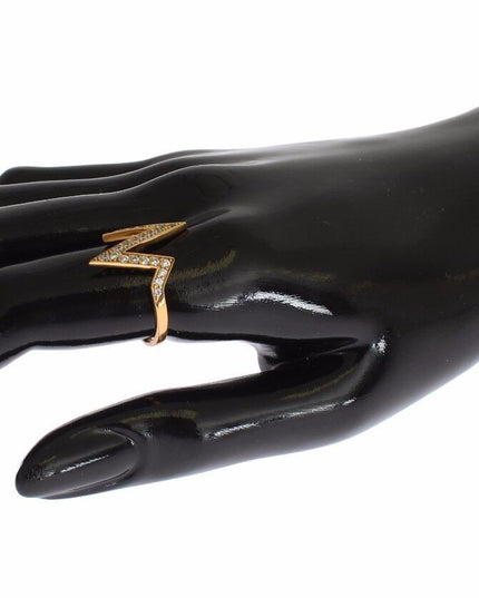 Nialaya Gold 925 Silver Womens Clear CZ 18K Ring