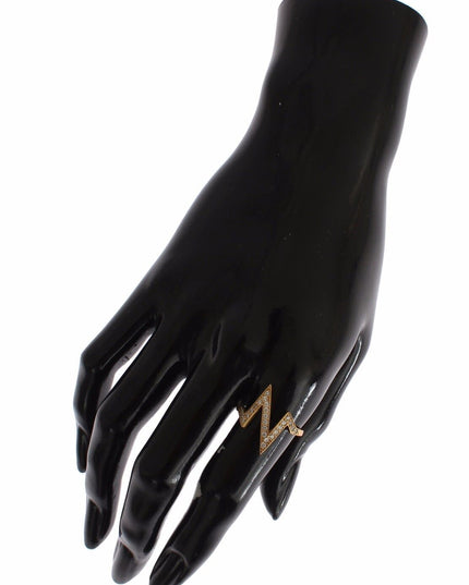 Nialaya Gold 925 Silver Womens Clear CZ 18K Ring