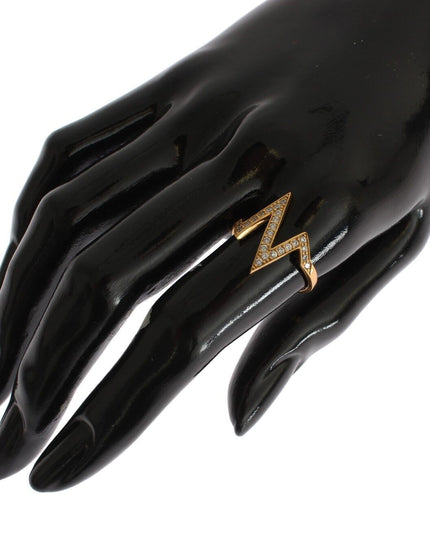 Nialaya Gold 925 Silver Womens Clear CZ 18K Ring