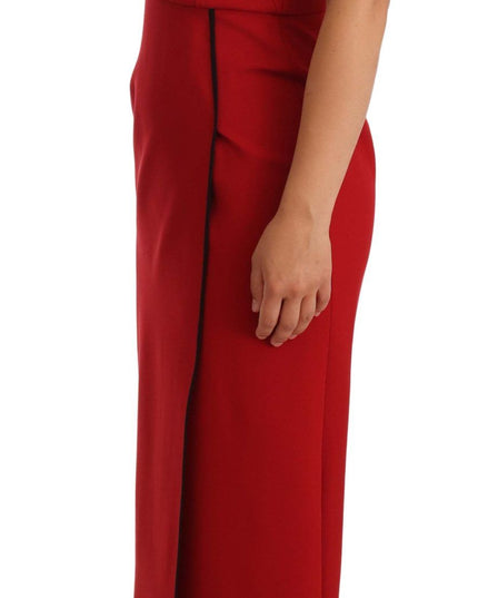Dolce & Gabbana Red Sweetheart Sleeveless Midi Stretch Dress