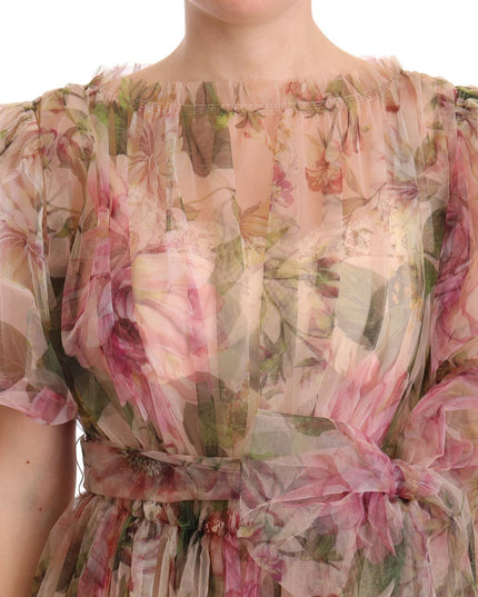 Dolce & Gabbana Multicolor Floral Print Long Maxi Gown Dress