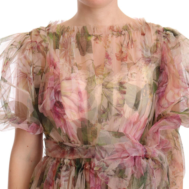 Dolce & Gabbana Multicolor Floral Print Long Maxi Gown Dress