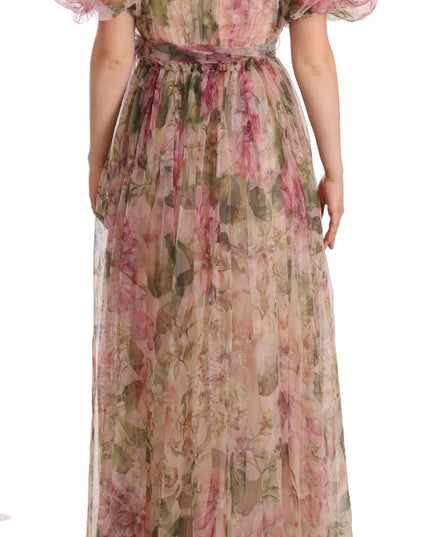 Dolce & Gabbana Multicolor Floral Print Long Maxi Gown Dress