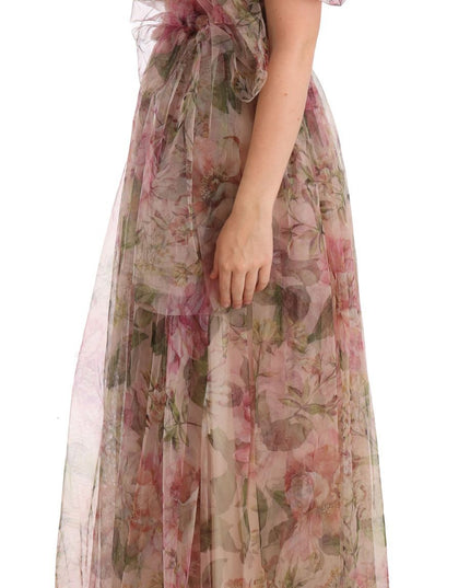 Dolce & Gabbana Multicolor Floral Print Long Maxi Gown Dress