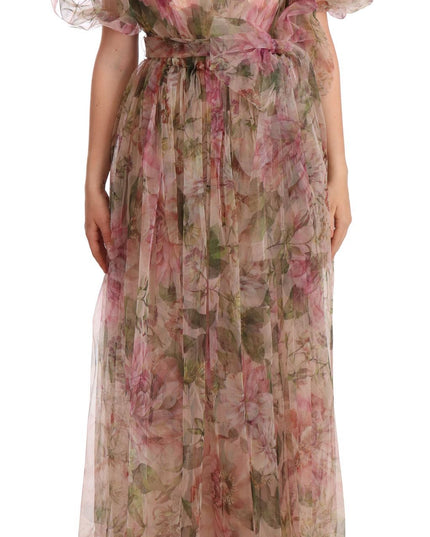 Dolce & Gabbana Multicolor Floral Print Long Maxi Gown Dress