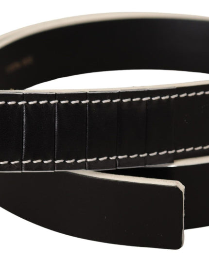 Costume National Black White Leather Fashion Waist  Belt