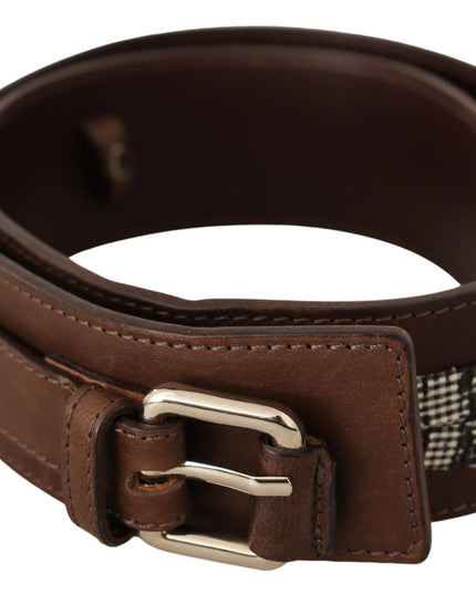 Costume National Brown Leather Silver Buckle Belt