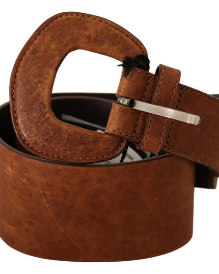 Costume National Brown Leather Fashion Waist Buckle Belt