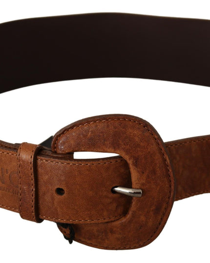 Costume National Brown Leather Fashion Waist Buckle Belt