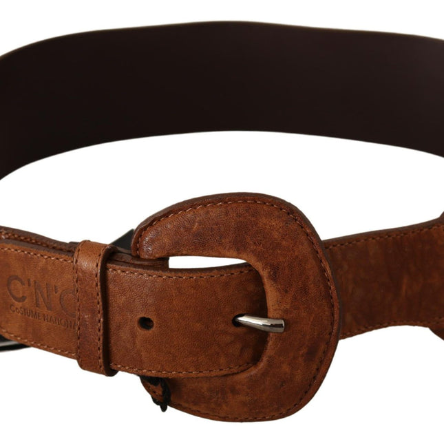 Costume National Brown Leather Fashion Waist Buckle Belt