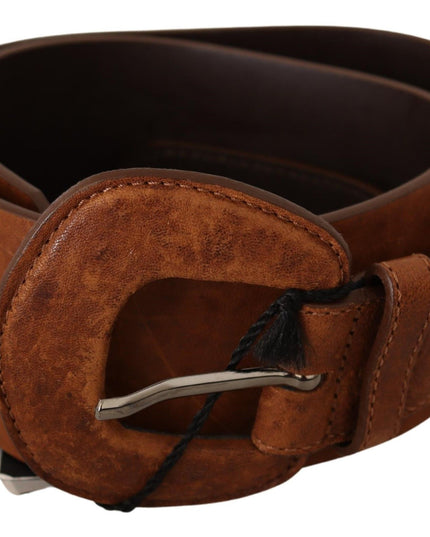 Costume National Brown Leather Fashion Waist Buckle Belt