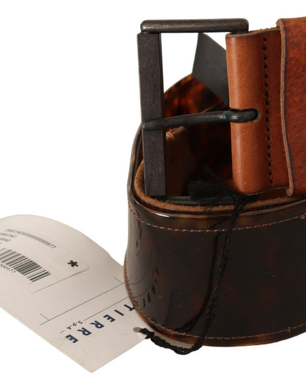 Ermanno Scervino Dark Brown Leather Buckle Waist Belt